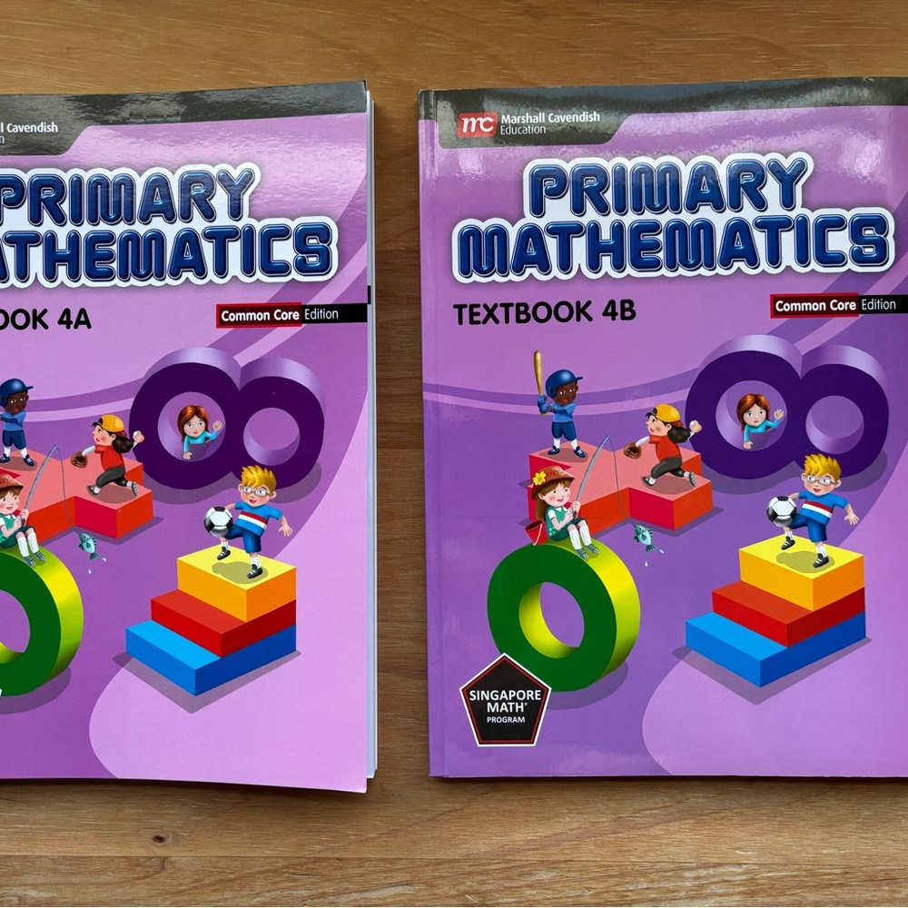 Primary Mathematics Textbook Set - Purple 4A/4B
